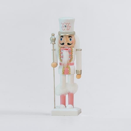 [600-46458] CASCANUECES DE PLÁSTICO, BLANCO CON ROSA, 25,5CM