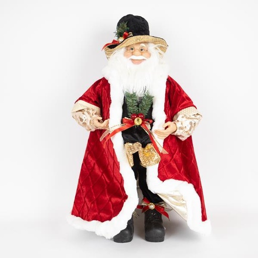 [600-46477] PAPÁ NOEL CON SOMBRERO NEGRO, 66CM