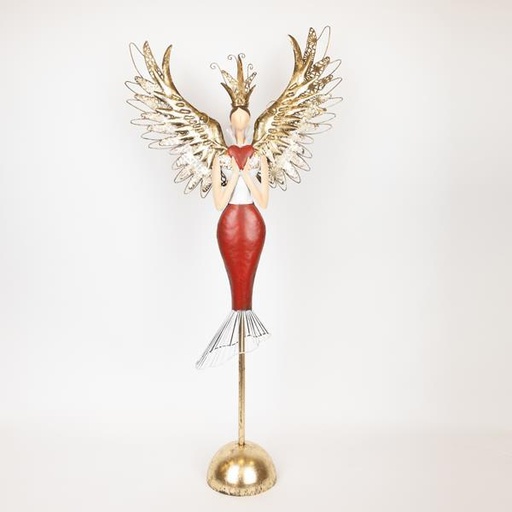 [600-46485] PRINCESA METÁLICA CON CORAZÓN ROJO, 90,17CM