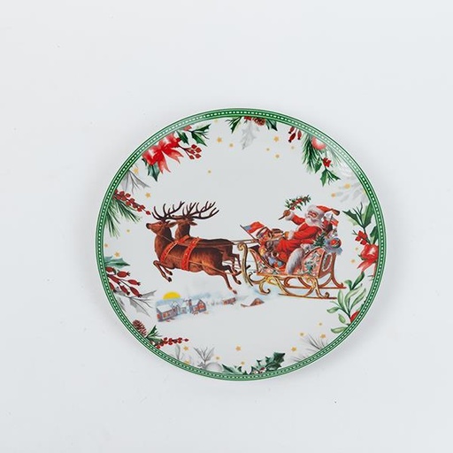 [600-46503] PLATO CON ESCENA NAVIDEÑA, 20CM