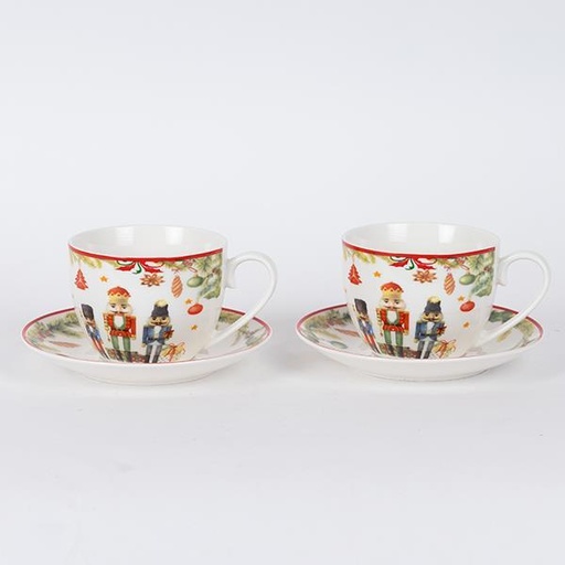 [600-46508] TAZA CON PLATO, CON CASCANUECES, SET 2 UDS
