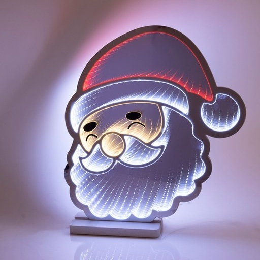 [600-46601] ESPEJO DE DISEÑO PAPÁ NOEL 43X1,5X40CM, DECORATIVO CON CINTA LED, ADAPTADOR, 231 LED, MULTI LED, CABLE 3M, IP20