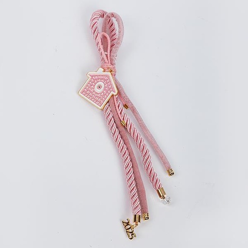 [600-46625] CHARM COLGANTE, ROSA, CON CASA, 30CM