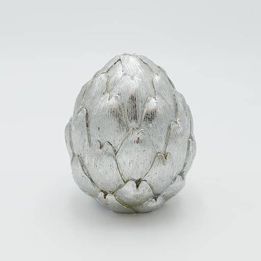 [600-46823] ALCACHOFA DE POLIRESINA, PLATA, 14,5X9,5CM