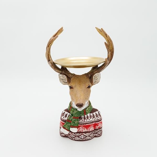 [600-46850] RENO DE POLIRESINA, CON PLATO, 16,5X26CM