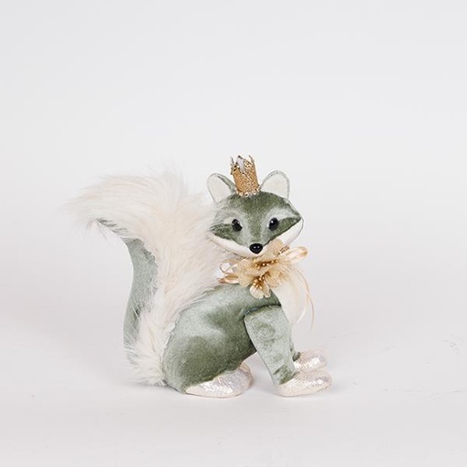 [600-46896] ZORRO DE TERCIOPELO, VERDE MENTA, 19X20CM