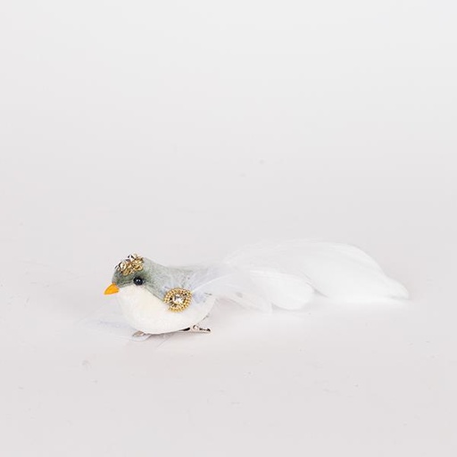 [600-46899] PAJARITO DE TERCIOPELO, VERDE MENTA, 5X18CM