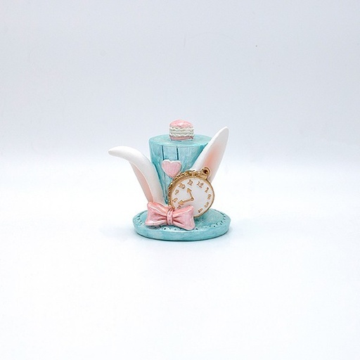 [600-46915] SOMBRERO DE POLIRESINA DECORATIVO CON OREJAS DE CONEJO, AZUL CLARO, 9X8,5CM