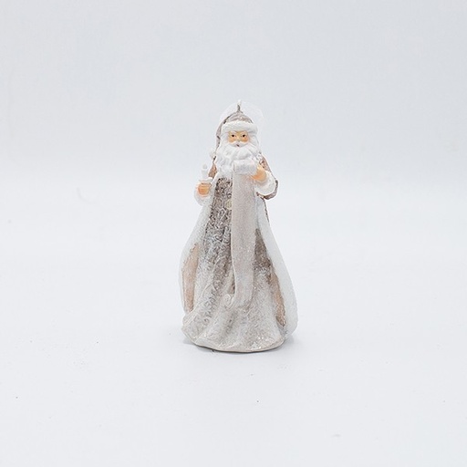 [600-46948] DECORACIÓN DE POLIRESINA, PAPÁ NOEL CON LISTA DE REGALOS, ROSA CLARO, 6X10,5CM