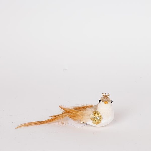 [600-47013] PÁJARO, CHAMPÁN OSCURO METÁLICO, 6X18CM