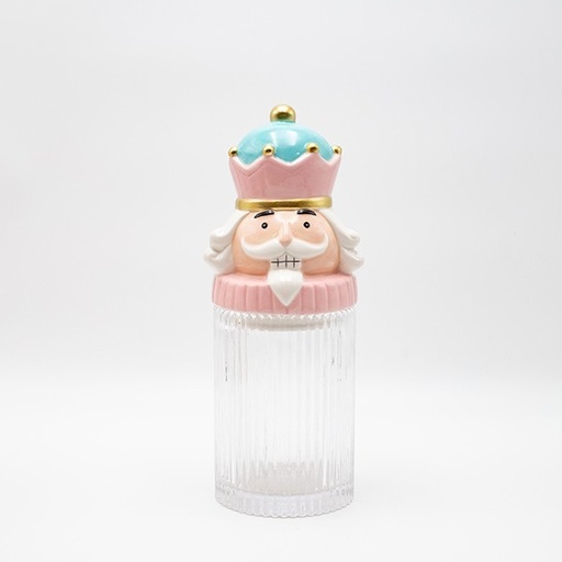 [600-47022] TARRO DE GALLETAS CON TAPA DE CASCANUECES, DECORATIVO, 12 X 30 CM