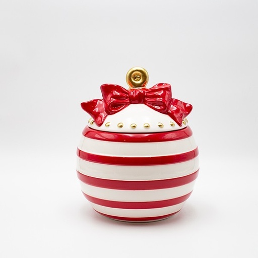 [600-47025] TARRO DE GALLETAS, BOLA DE NAVIDAD DE DULCES, DECORATIVO, 20X23,5CM