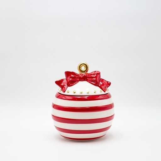 [600-47026] TARRO DE GALLETAS, BOLA DE NAVIDAD DE DULCES, DECORATIVO, 17X20CM