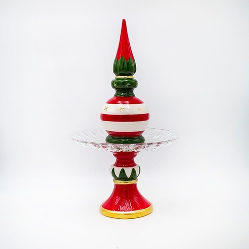 [600-47028] PLATO, CONO DE BOLAS DE CARAMELO, DECORATIVO, 24X43CM