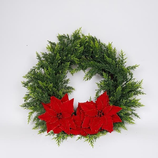 [600-47075]  CORONA CON TRES FLOR DE PASIÓN, 60CM