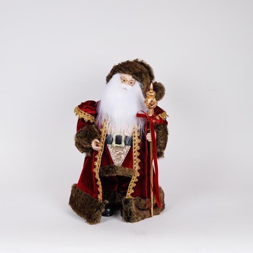 [600-47080] PAPÁ NOEL CON CETRO DE ORO, 46CM
