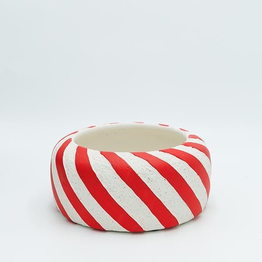 [600-47149] MACETA DE CEMENTO, CARAMELOS, 18X18X8CM