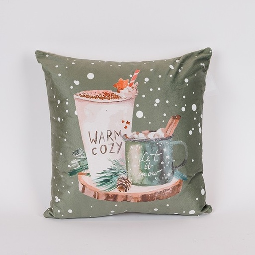 [600-47162] ALMOHADA CON DECORACIÓN NAVIDEÑA, 40X40CM