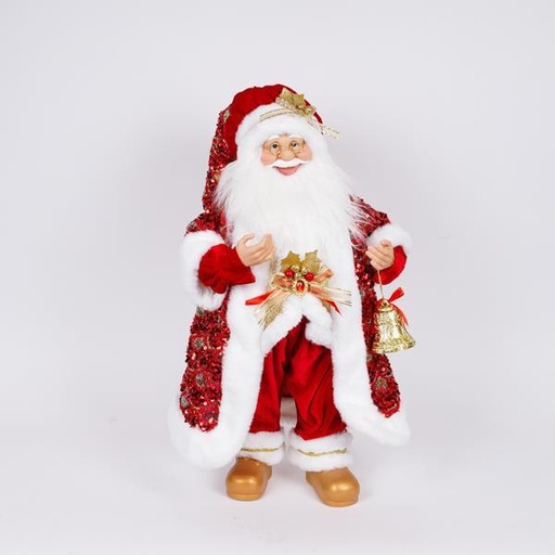 [600-47262] PAPÁ NOEL, CON ROPA ROJA DE LUJO, 60 CM