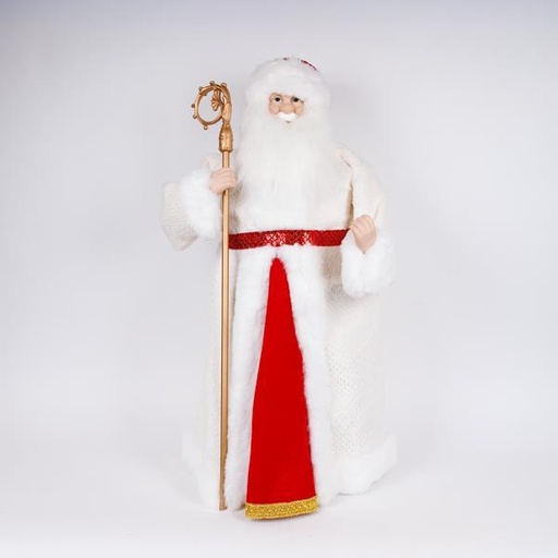 [600-47272] PAPÁ NOEL, CON ROPA BLANCA Y ROJA, 90CM