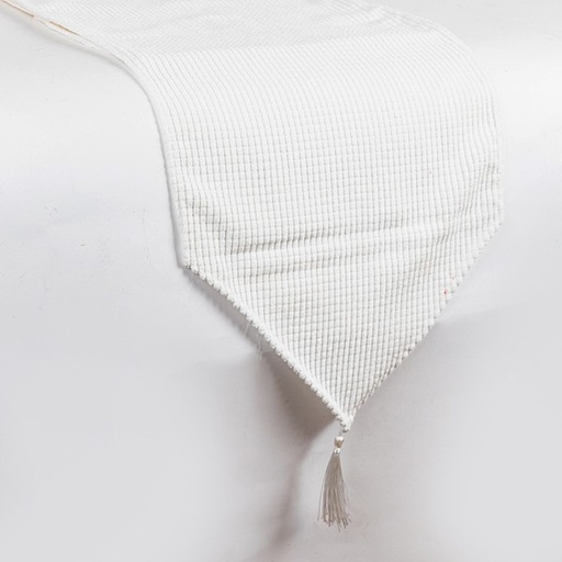 [600-47288] CAMINO DE MESA, PANA BLANCA, 32X180CM