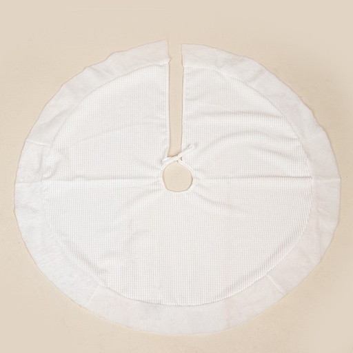 [600-47290] FALDA DE ÁRBOL, PANA BLANCA, 90 CM
