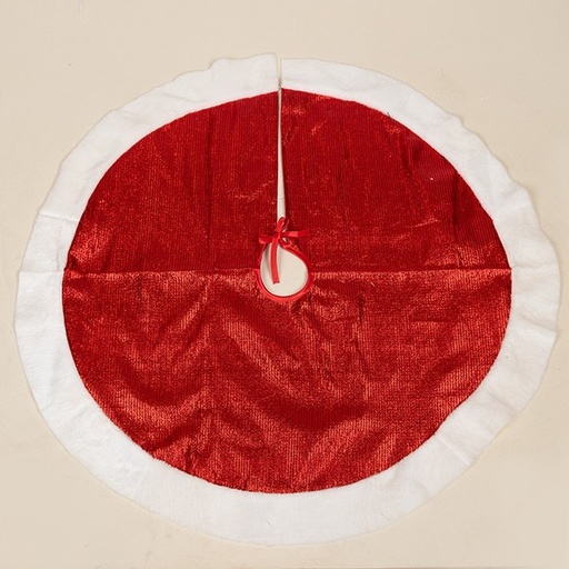 [600-47296] FALDA DE ÁRBOL, ROJO METALIZADO, 90 CM