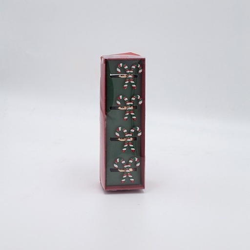 [600-47348] ANILLOS PARA TOALLAS, METAL, BASTONES DE CARAMELO, JUEGO DE 4 PIEZAS, 3,2 X 3,5 X 4,5 CM