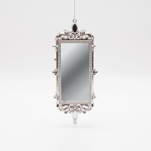 [600-47358] ADORNO COLGANTE, ESPEJO VINTAGE, PLATA, 17,5X7CM