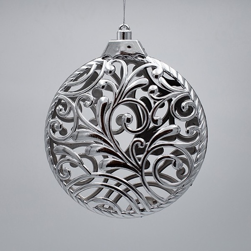 [600-47381] BOLA TALLADA, PLATA, 17X14,5CM