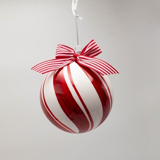 [600-47444] BOLA DE CRISTAL, CARAMELO CON LAZO, SET 2 PIEZAS, 12 CM