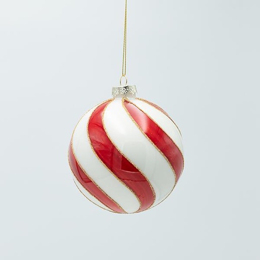 [600-47449] BOLA DE CRISTAL, CARAMELO CON BRILLO DORADO, SET DE 4 PIEZAS, 10 CM