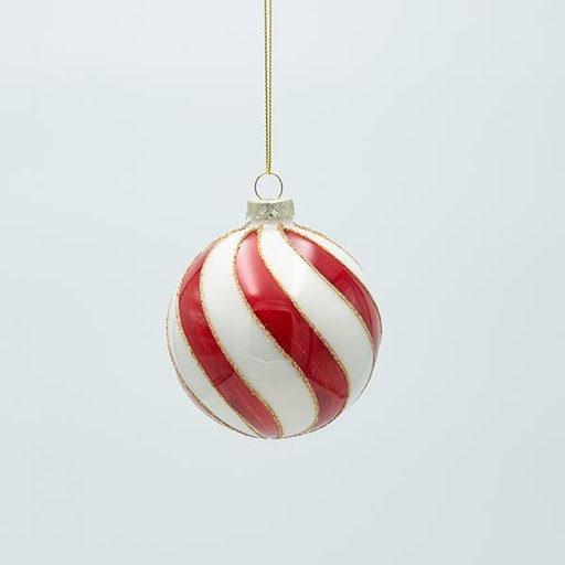 [600-47450] BOLA DE CRISTAL, CARAMELO CON BRILLO DORADO, SET DE 4 PIEZAS, 8 CM