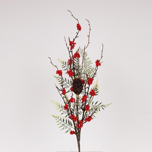 [600-47523] RAMA CON HOJA DE CIPRÉS Y BAYAS, 72 CM