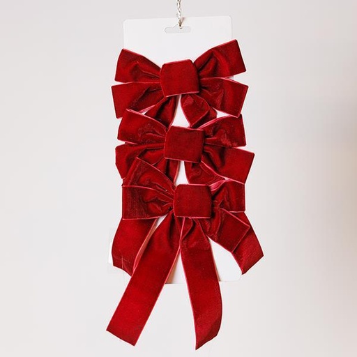 [600-47542] LAZOS DE TERCIOPELO PEQUEÑOS, BORGOÑA, SET DE 3 PIEZAS, 16X24 CM