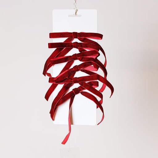 [600-47545] LAZOS DE TERCIOPELO PEQUEÑOS, BORGOÑA, SET DE 6 PIEZAS, 13X19CM