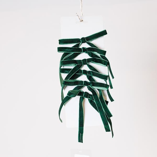[600-47546] LAZOS DE TERCIOPELO PEQUEÑOS, VERDE ESMERALDA, SET DE 6 PIEZAS, 13X19CM