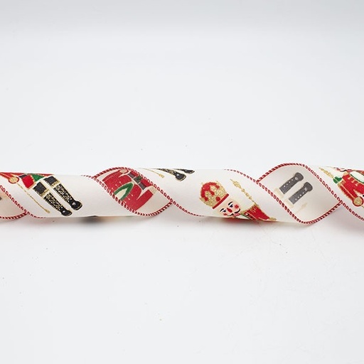 [600-47553] CINTA BLANCA CON CASCANUECES, 6,30CM, 10M