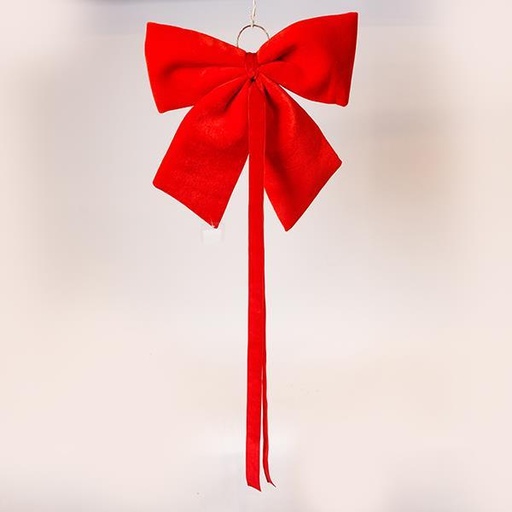 [600-47566] LAZO, TERCIOPELO ROJO, CON CINTA, 44CM