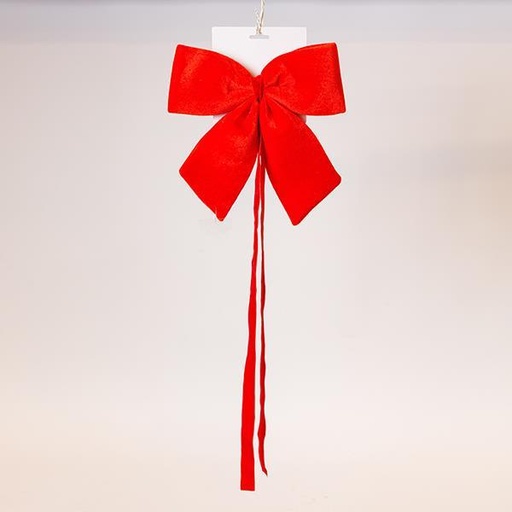 [600-47567] LAZO, TERCIOPELO ROJO, CON CINTA, 28CM