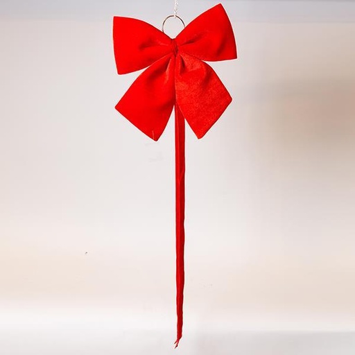 [600-47568] LAZO, TERCIOPELO ROJO, CON CINTA, 34CM