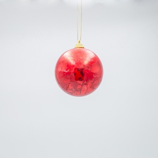 [600-47632] BOLA, ROJO METALIZADO, SET 6 PIEZAS, 8CM