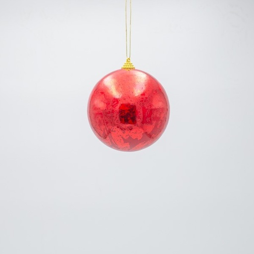 [600-47633] BOLA, ROJO METALIZADO, SET 3 PIEZAS, 10 CM