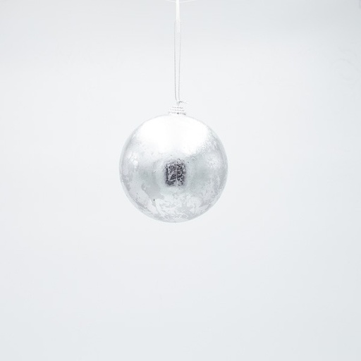 [600-47634] BOLA, PLATA METALIZADA, SET 3 PIEZAS, 10 CM