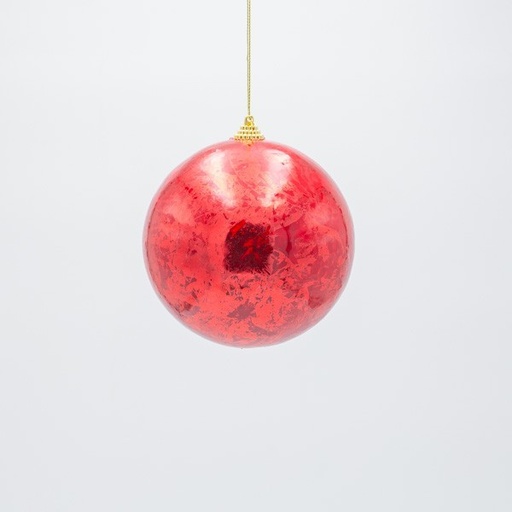 [600-47637] BOLA, ROJO METALIZADO, SET 2 PIEZAS, 12 CM