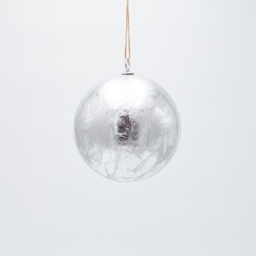 [600-47641] BOLA, PLATA METALIZADA, 15CM