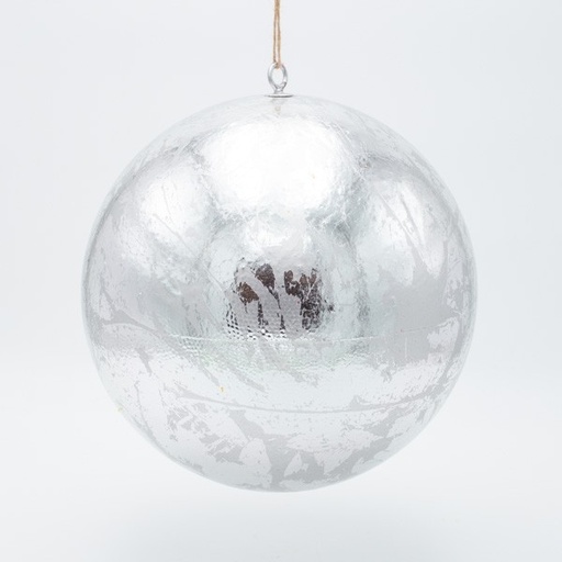 [600-47642] BOLA, PLATA METALIZADA, 20CM