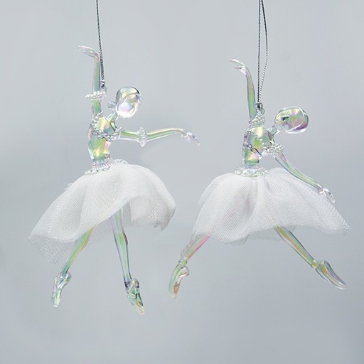 [600-47665] HADA ACRÍLICA BLANCA, 2 DISEÑOS, 11X2X15CM