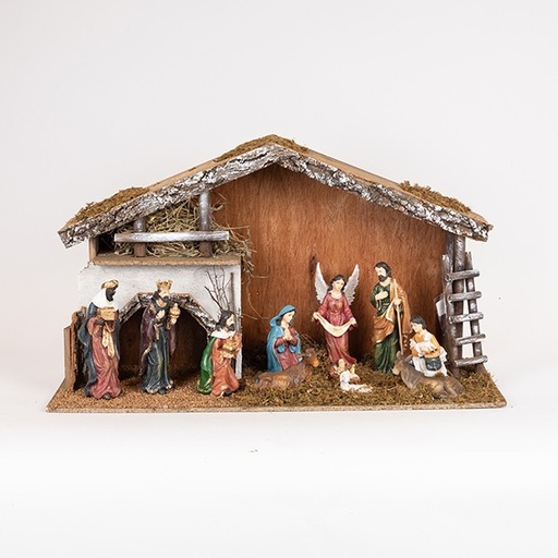 [600-47730] BELÉN CON 10 FIGURAS, 70X24X40CM