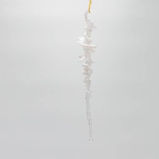 [600-47832] ESTALACTITA, TRANSPARENTE ESCARCHADA, SET DE 5 PIEZAS, 26,5 CM